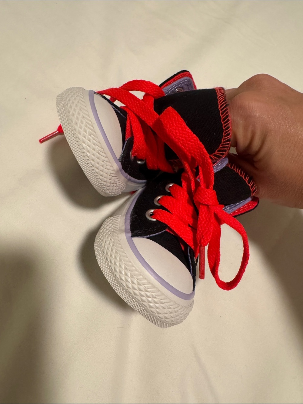 Converse Kids Black Canvas Sneakers with Red Laces